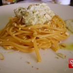 Spaghetti rouges à la crème d'aubergine
