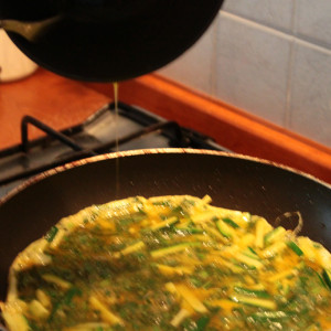 Eggs and courgettes