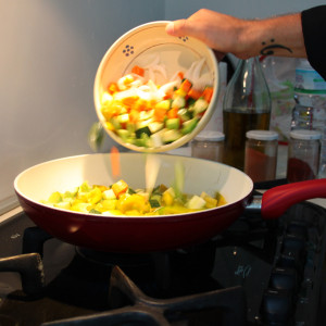 Veg in a frying pan