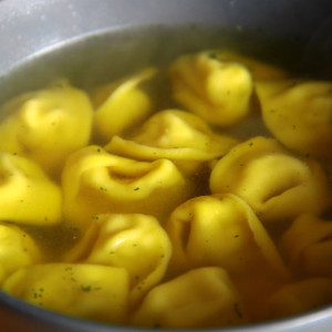 Stuffed pasta in broth