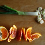 Naranja y cebolla tierna