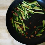 Courgettes and pancetta