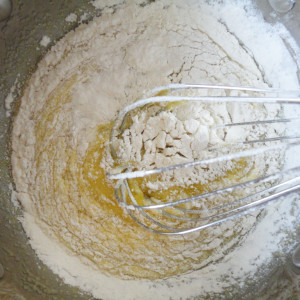 Sift in the flour