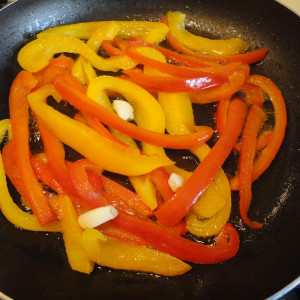 Kochen Sie die Paprika
