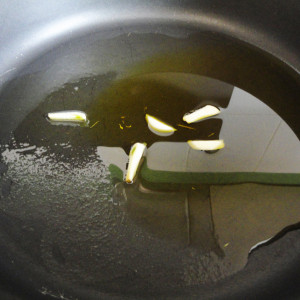 Stir fry the garlic clove