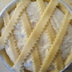Decorate with strips of pastry