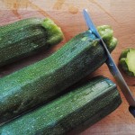 Peel the courgettes