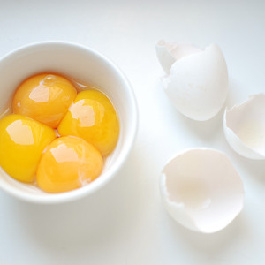 Take the egg yolks