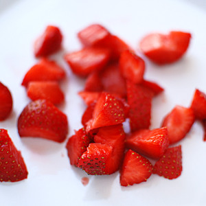 Cut the strawberries