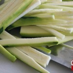 Slice the courgettes