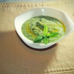 Cream of courgette soup with mint