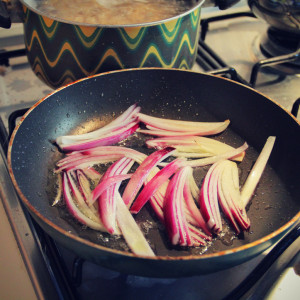 Onion in frying pan