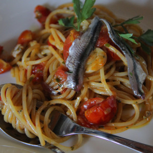 Spaghetti à la sauce aux anchois