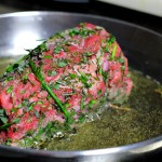Beef in saucepan