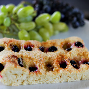 Sweet focaccia with grapes