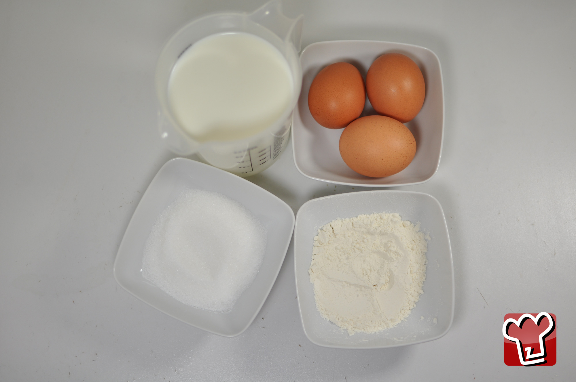 Ingredientes para la crema pastelera