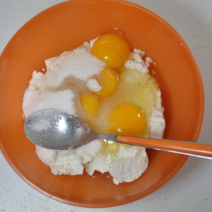 Ricotta and egg yolks