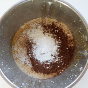 Flour, baking powder, cocoa, cinnamon