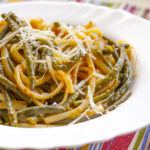 Pasta with French bean sauce