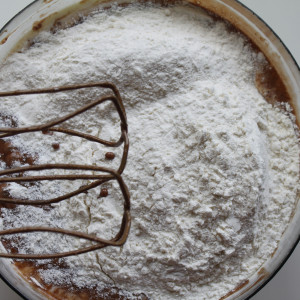 Flour, baking powder and vanilla