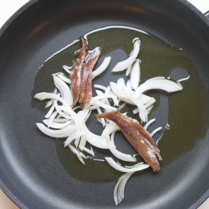 Onion and anchovies